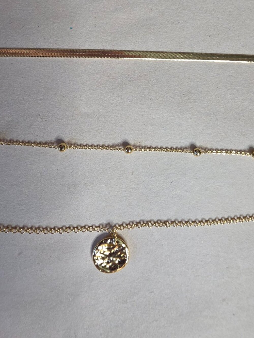 HLJEO 14K Gold Plated Layered Necklace Set 3 Piece